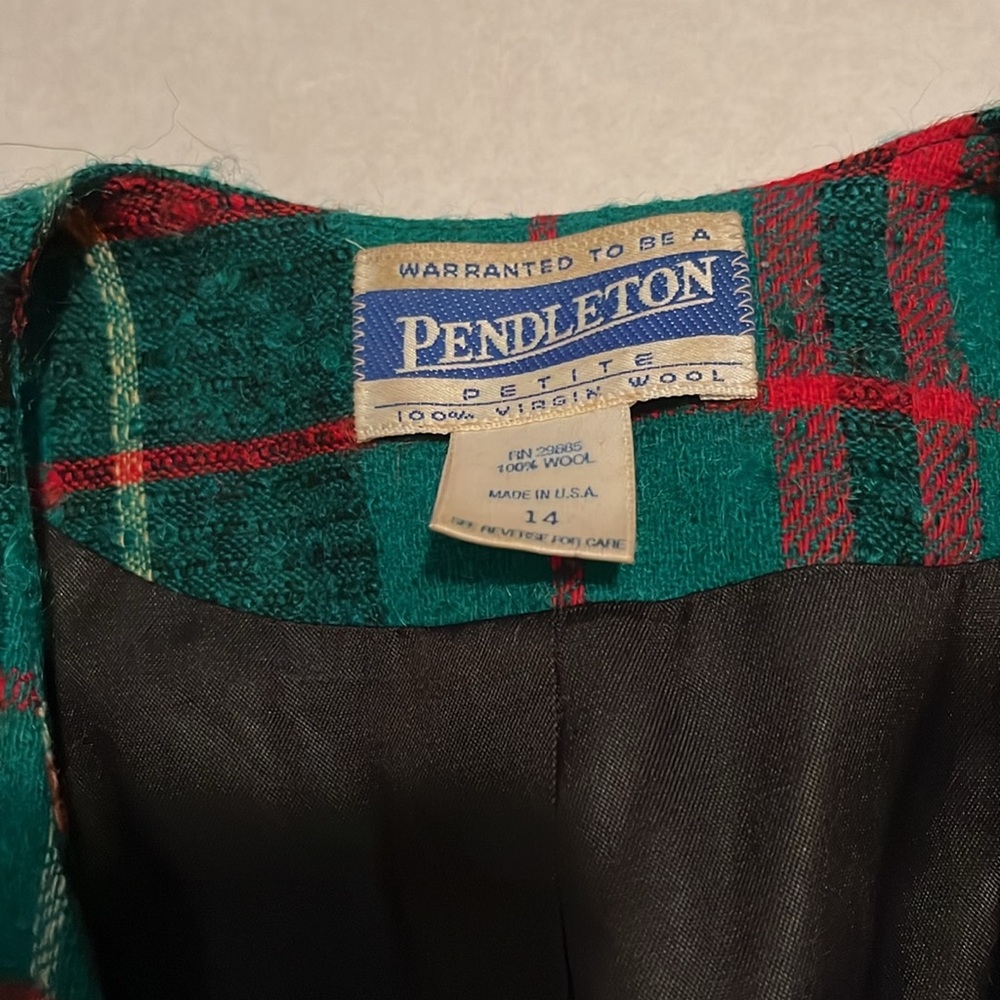 Pendleton Petites Wool Checkered Blazer - image 2